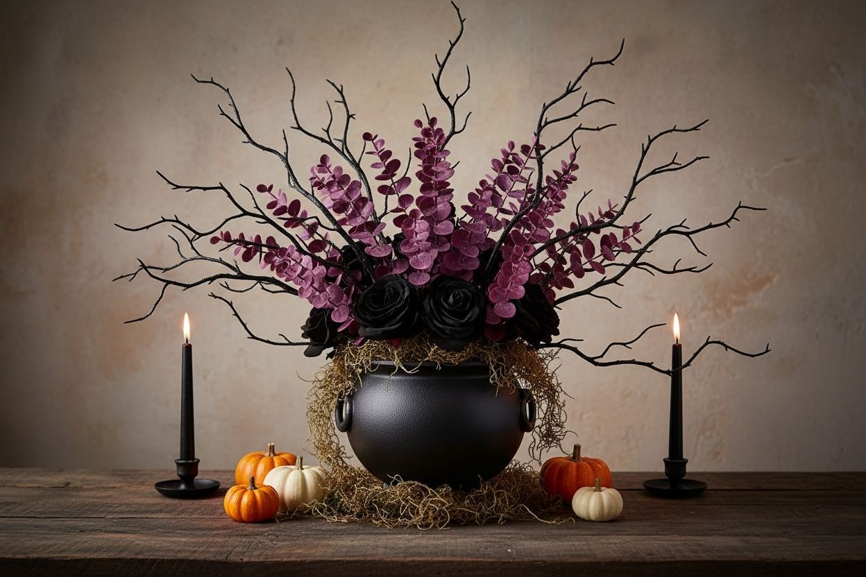 Plum Purple Eucalyptus Stems Set of 10, 14 Inch Burgundy Faux Greenery Picks for
