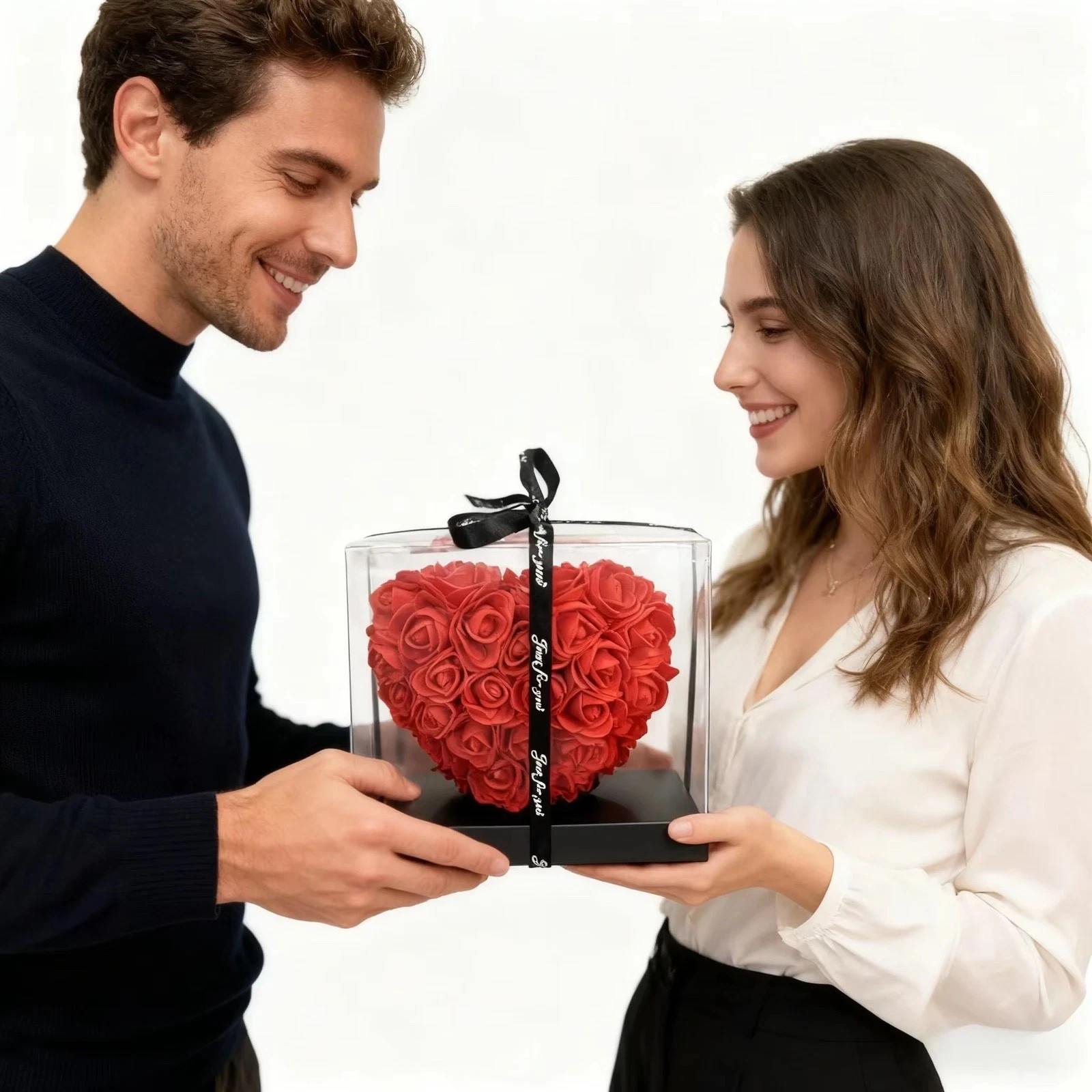 15Cm Artificial Rose Gift Box – Holiday Wedding Home Decor