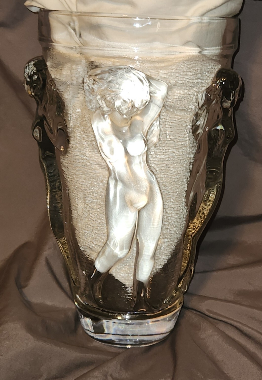 3D Dancing Nude Women Flower Vase HEAVY THICK GLASS