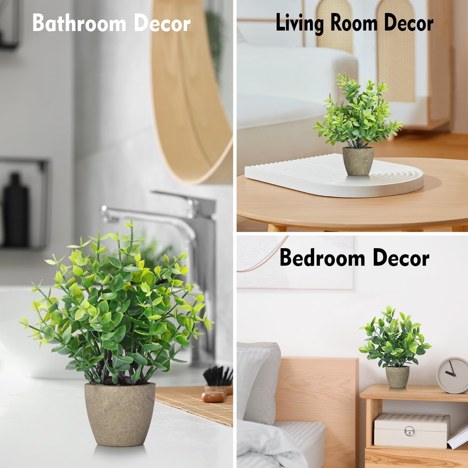 4 Pack Fake Plants Ceramic Mini Artificial Greenery Potted Plants for Home De…