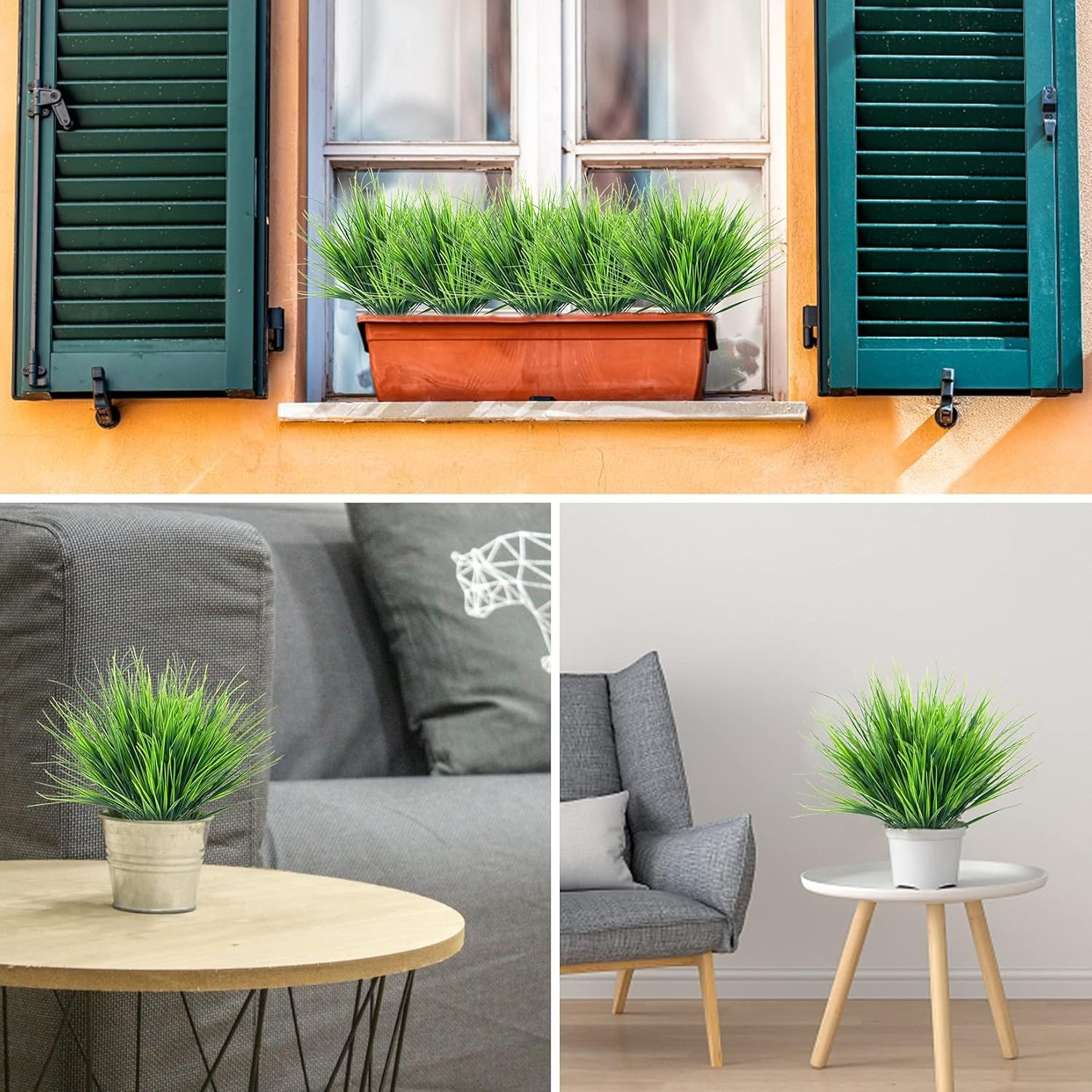 Artificial Wheat Grass Fake Plants Outdoor Uv Resistant Gr