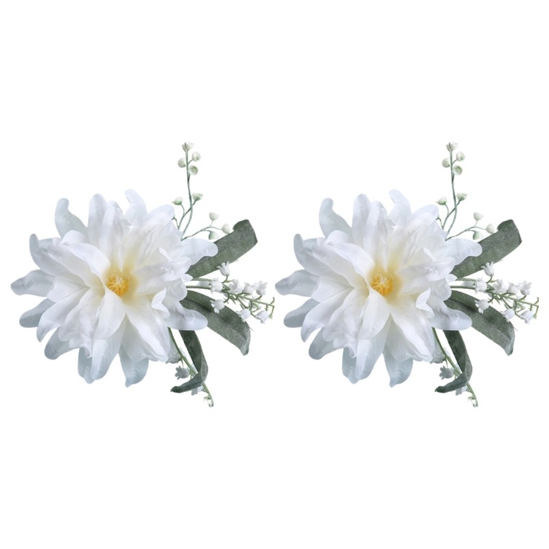Elegant Silk Flower Arrangement Photography Window Curtain Decoration