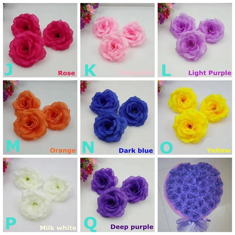 Black Roses Silk Flower Heads- 8cm Artificial Fake Flowers Decorations 10pcs/lot