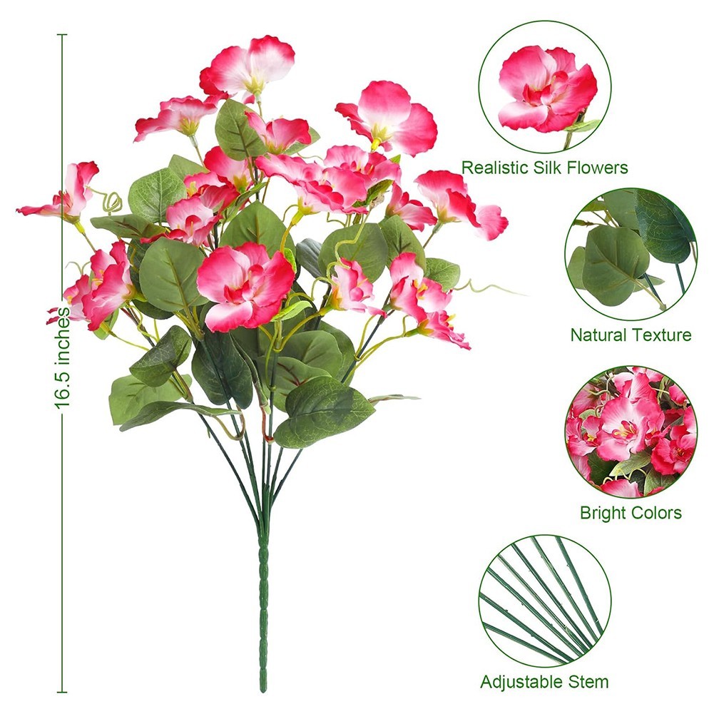 8 Bundles 16 5in Artificial Hibiscus Flowers for Indoor Outdoor For Decor