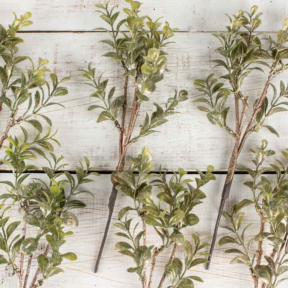 Set of 36 Factory Direct Craft Gold Glittered Artificial Leaf Stems