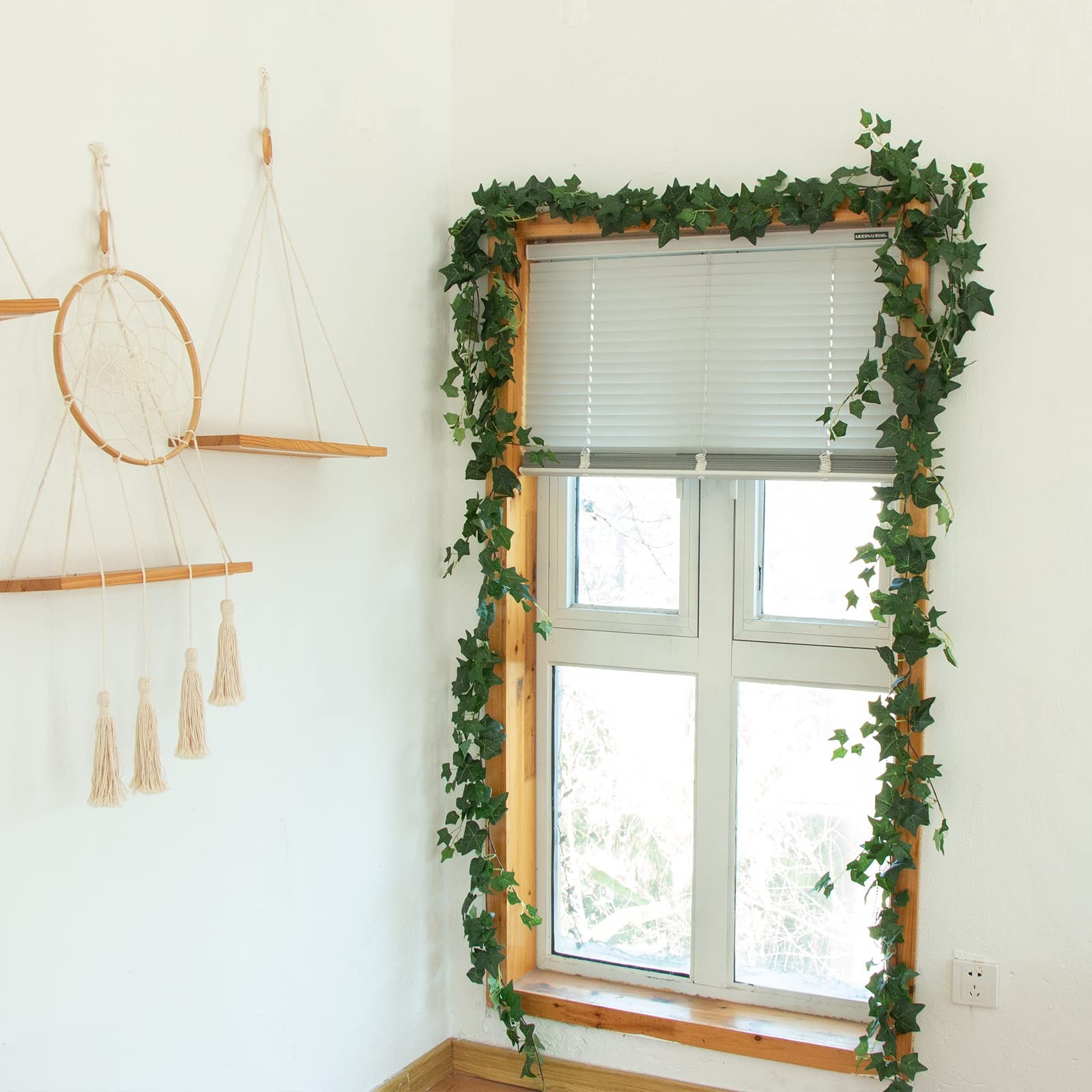 3Pcs Artificial Greenery Ivy Vines Kit, 6FT Odorless Silk Ivy Garland, Green …