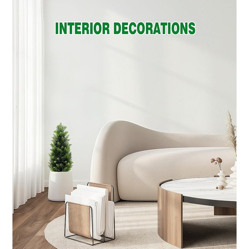Set of 2 Realistic Cedar Trees Indoor Decoration Bendable Branches Easy Care New