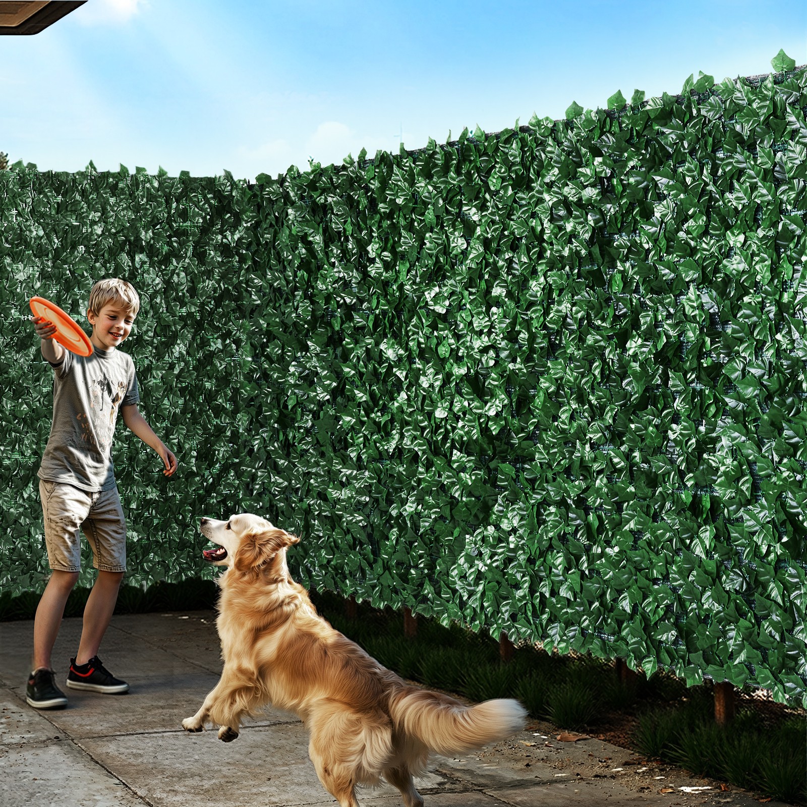 VEVOR 39″x98″ Artificial Faux Ivy Leaf Privacy Fence Screen Decor Wall Hedge