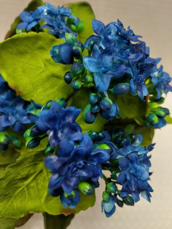 Artificial Kalanchoe Bush. Silk Flower Floral Arrangements NAVY BLUE