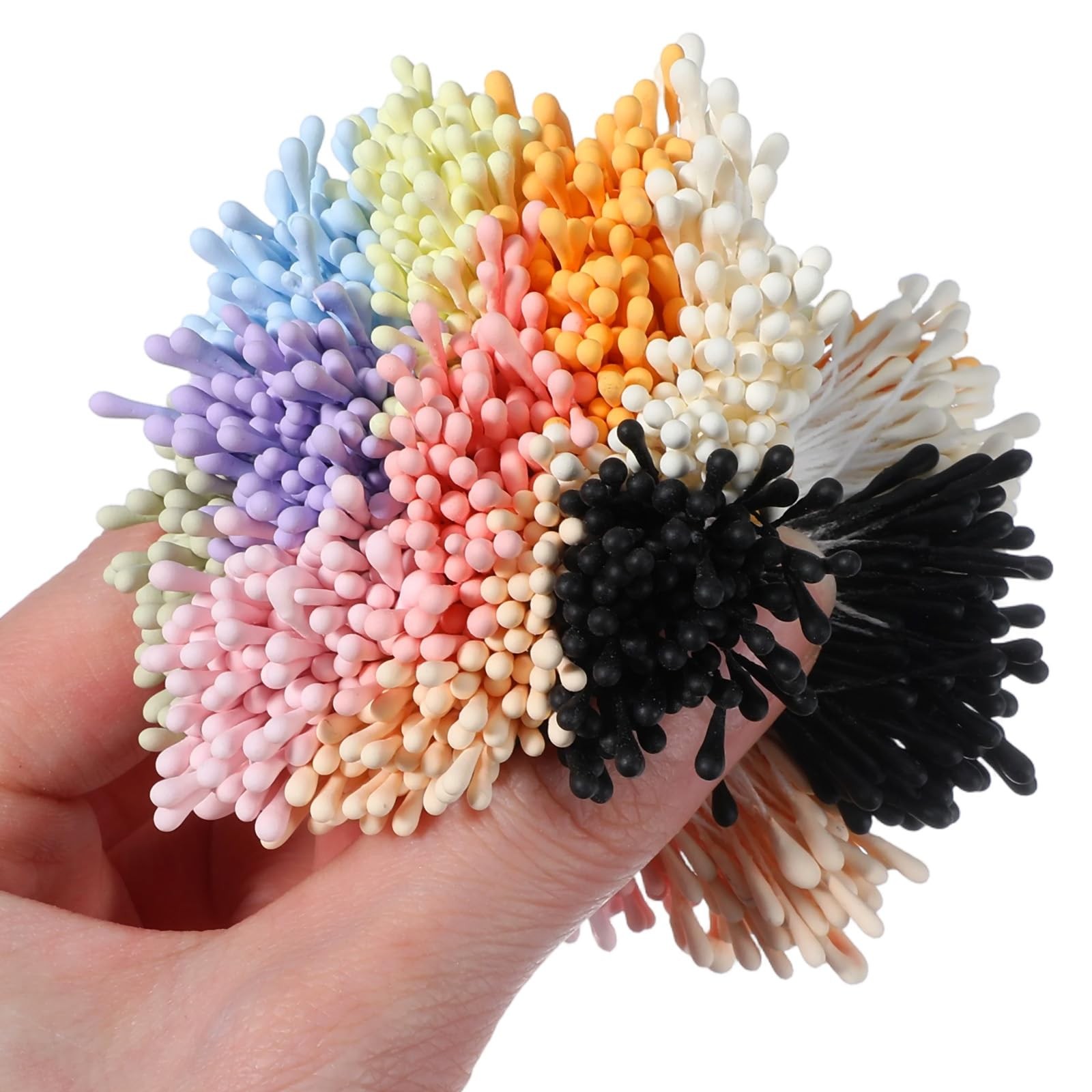 1200 PCS Flower Stamens for Crafts, 3mm Artificial Flower Stamens Pearl Paper…