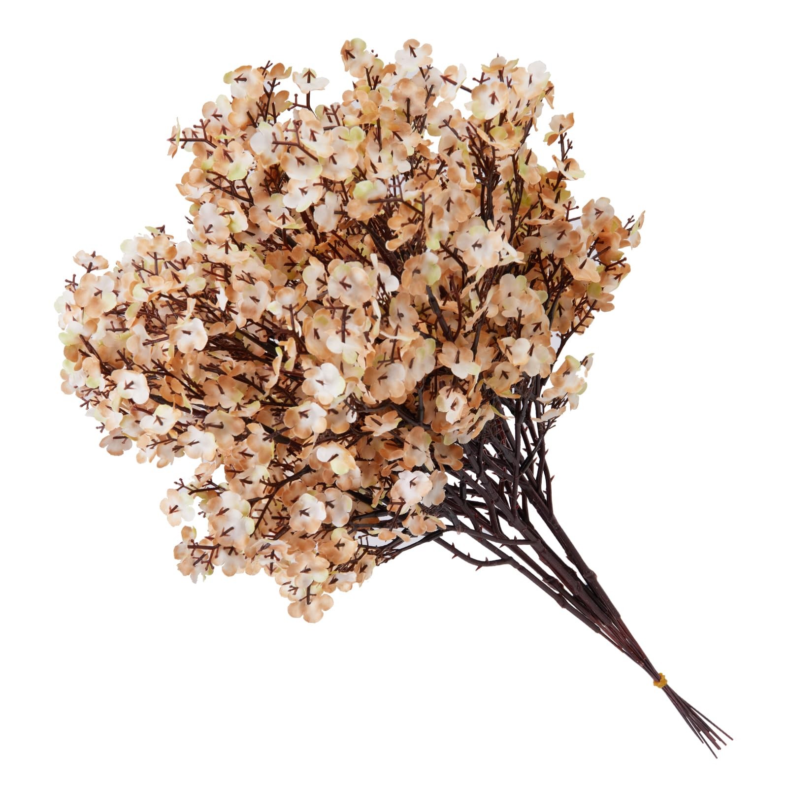11 PCS Light Brown Artificial Babys Breath Flowers Silk Gypsophila Bouquet