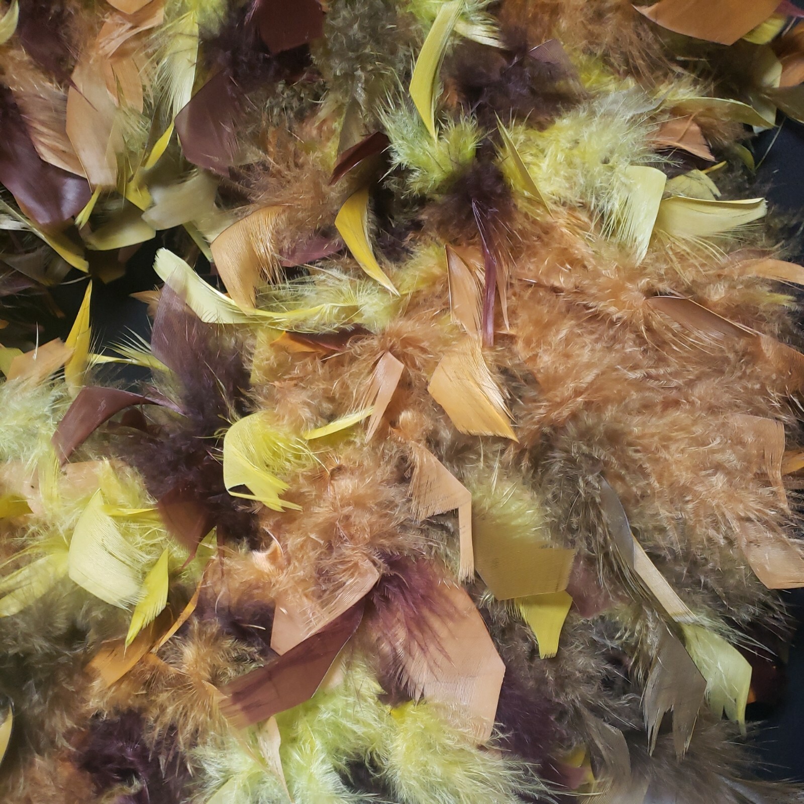 Angel Feather 23” Wreath Brown Yellow Orange Burgundy Indoor or Outdoor #013