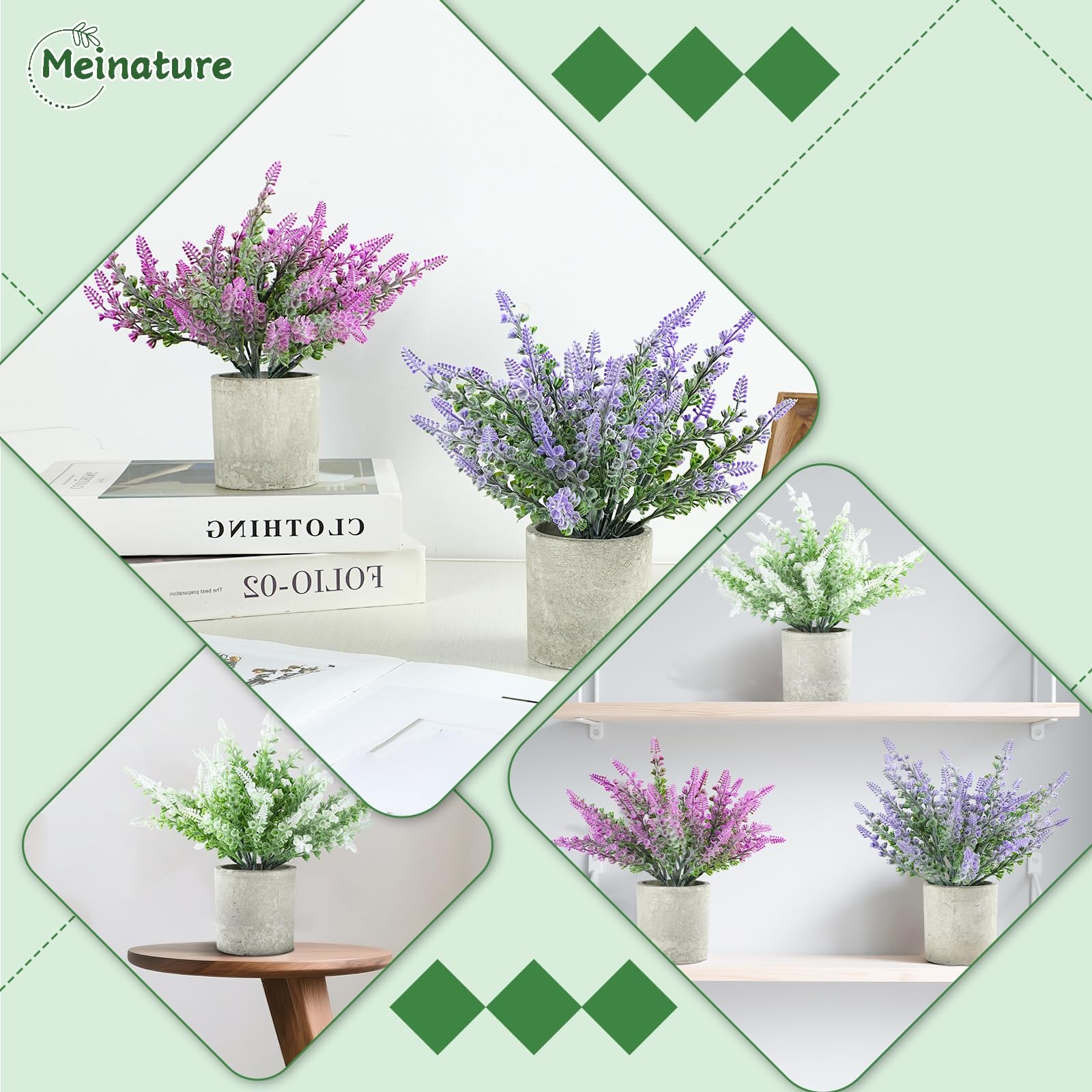 Plant Stand Indoor，3-Pack Lifelike Artificial Lavender ，Artificial Plants Ind…
