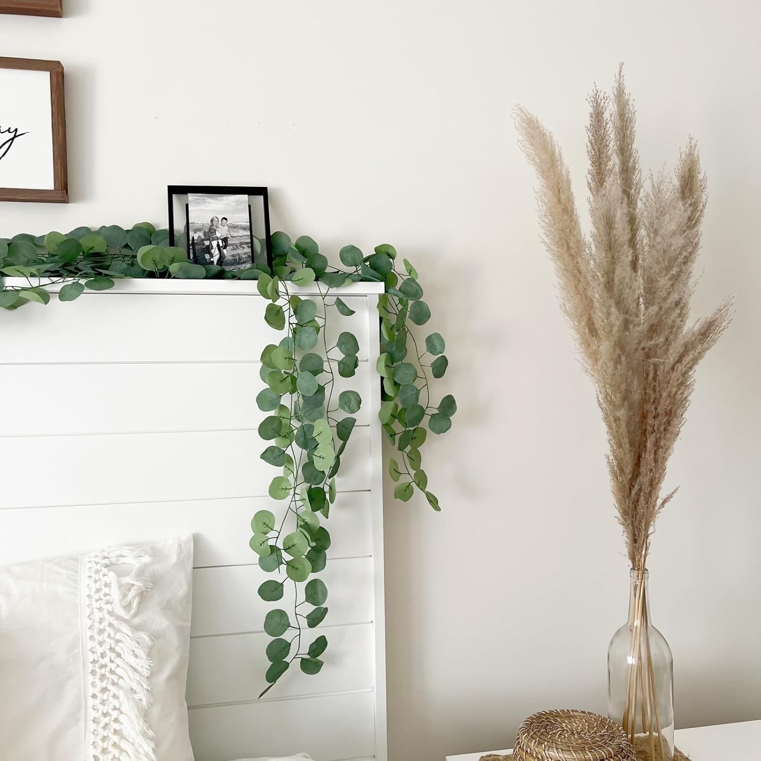 8Pcs Eucalyptus Garland,Artificial Eucalyptus Leaves Table Greenery Garland