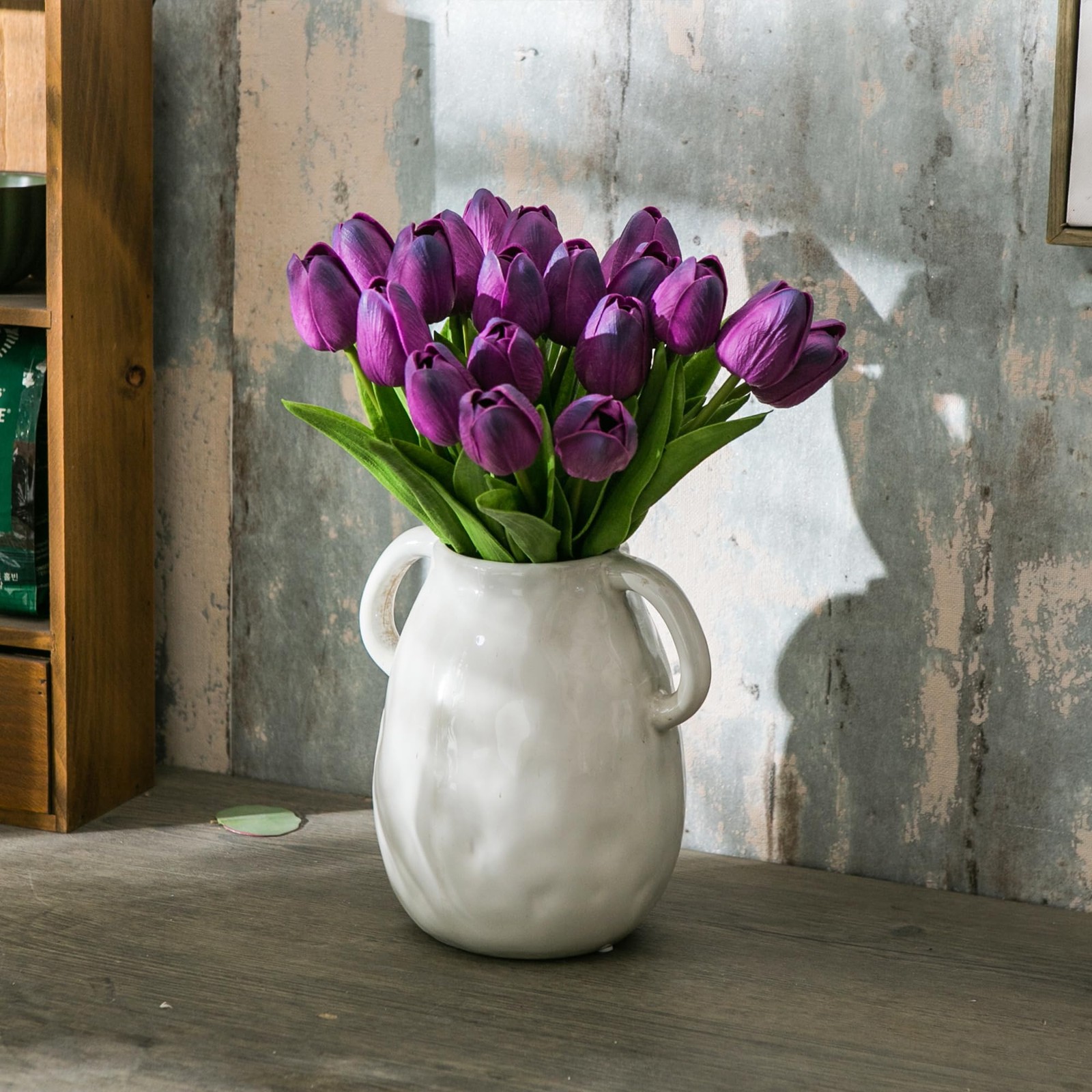 Purple Artificial Tulip Flowers 20pcs 13″ Tall Silk Fake – Perfect for Home