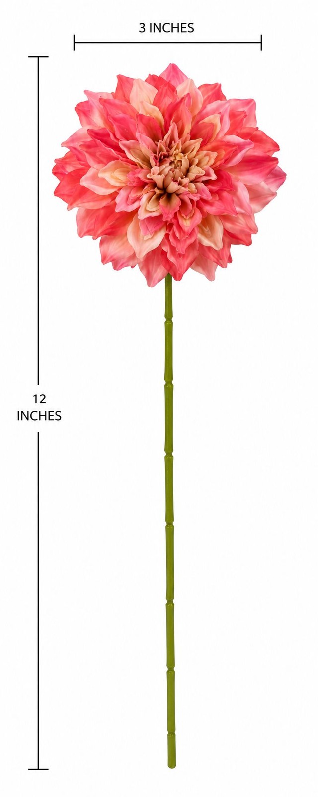 Coral Pink Dahlia Stem Bundle Faux Flowers Wedding Bouquet Flowers Farmhouse Flo