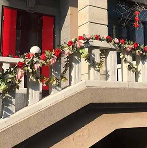 3 Pcs Fake Rose Vine Flowers Plants Artificial Hanging Ivy Wedding Decor 7.5 Ft