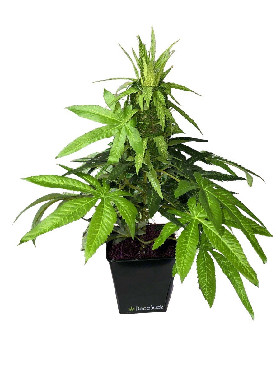 15” Faux Hemp Plant Decorative Cannabis Style Desk Decor