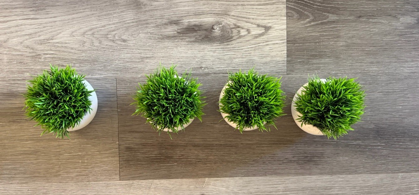 4 Pcs Mini Plastic Plant Grass In Small Pot Artificial Faux Greenery New
