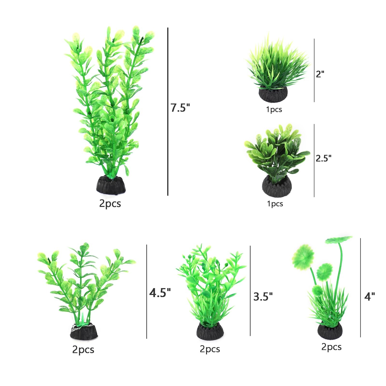 Artificial Fish Tank Plants, Plastic Aquarium Decorations, Green Accessories,…