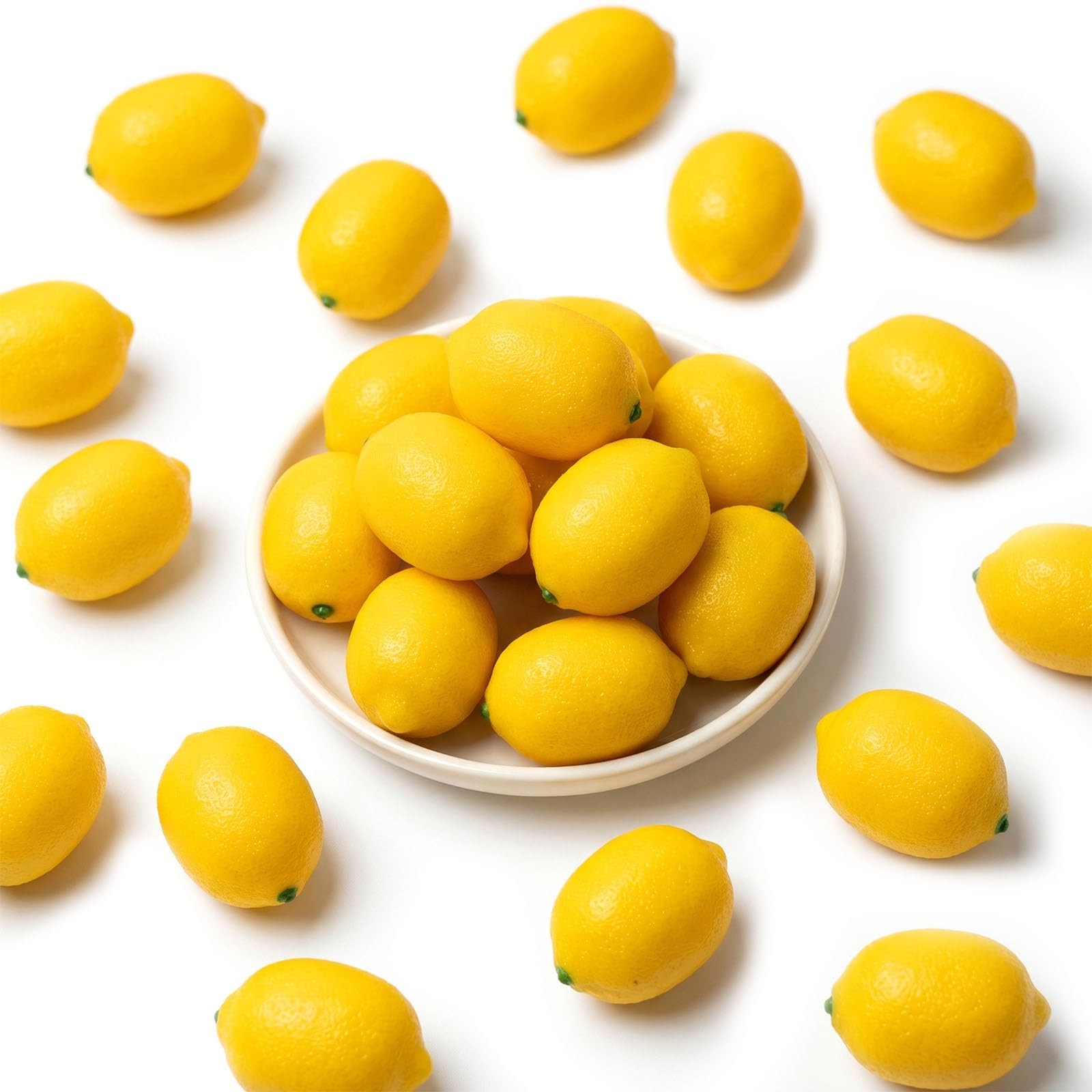 20PCS Small Artificial Lemons, Faux Yellow Lemons 2.7 X 1.8 Inch