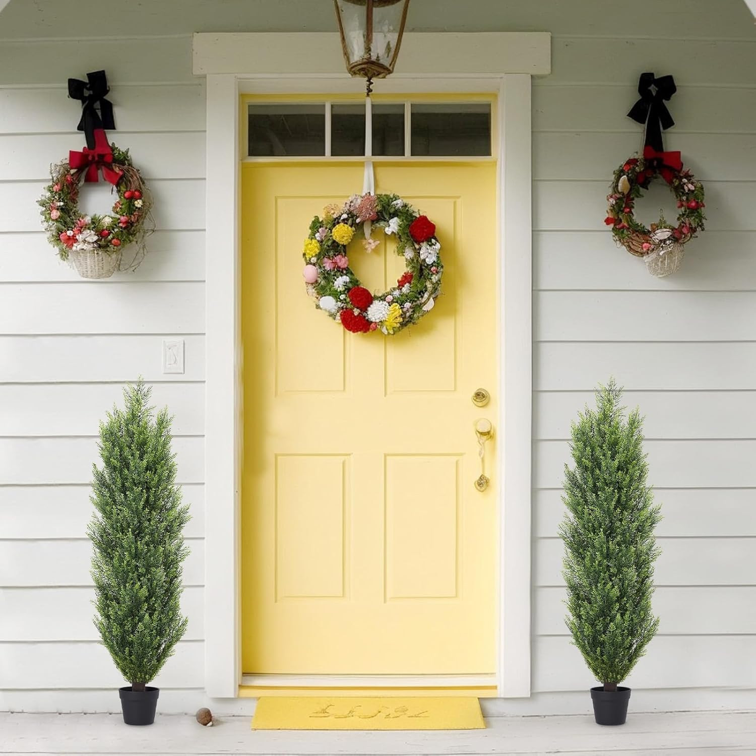 4FT UV Resistant Artificial Topiary Trees – Set of 2 for Outdoor Decor