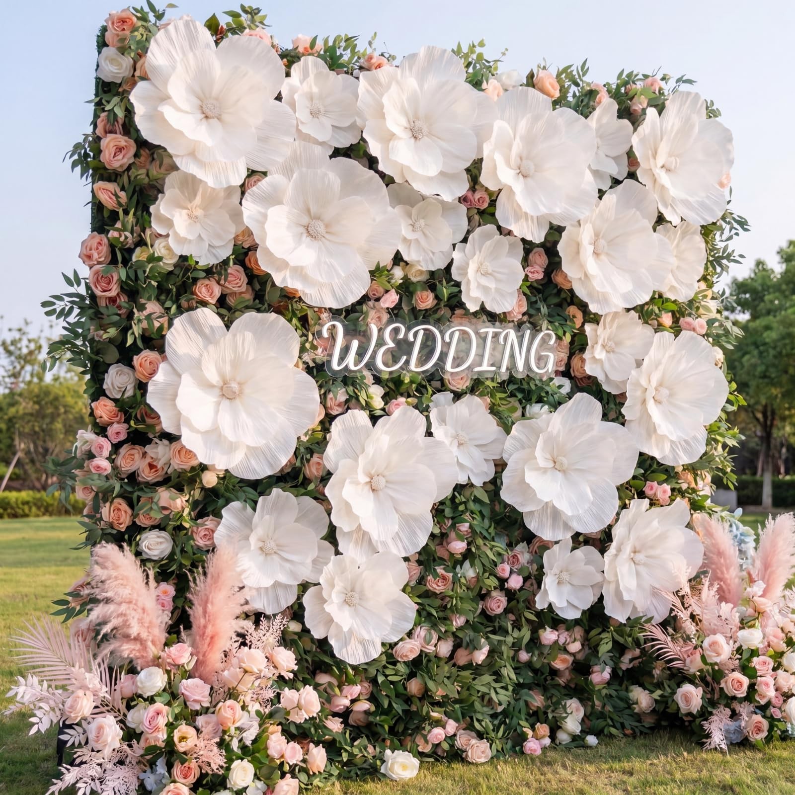 Giant Paper Flowers 2 pcs 24″ 4 pcs 12″ 6 pcs 6″ – Wedding Birthday Party