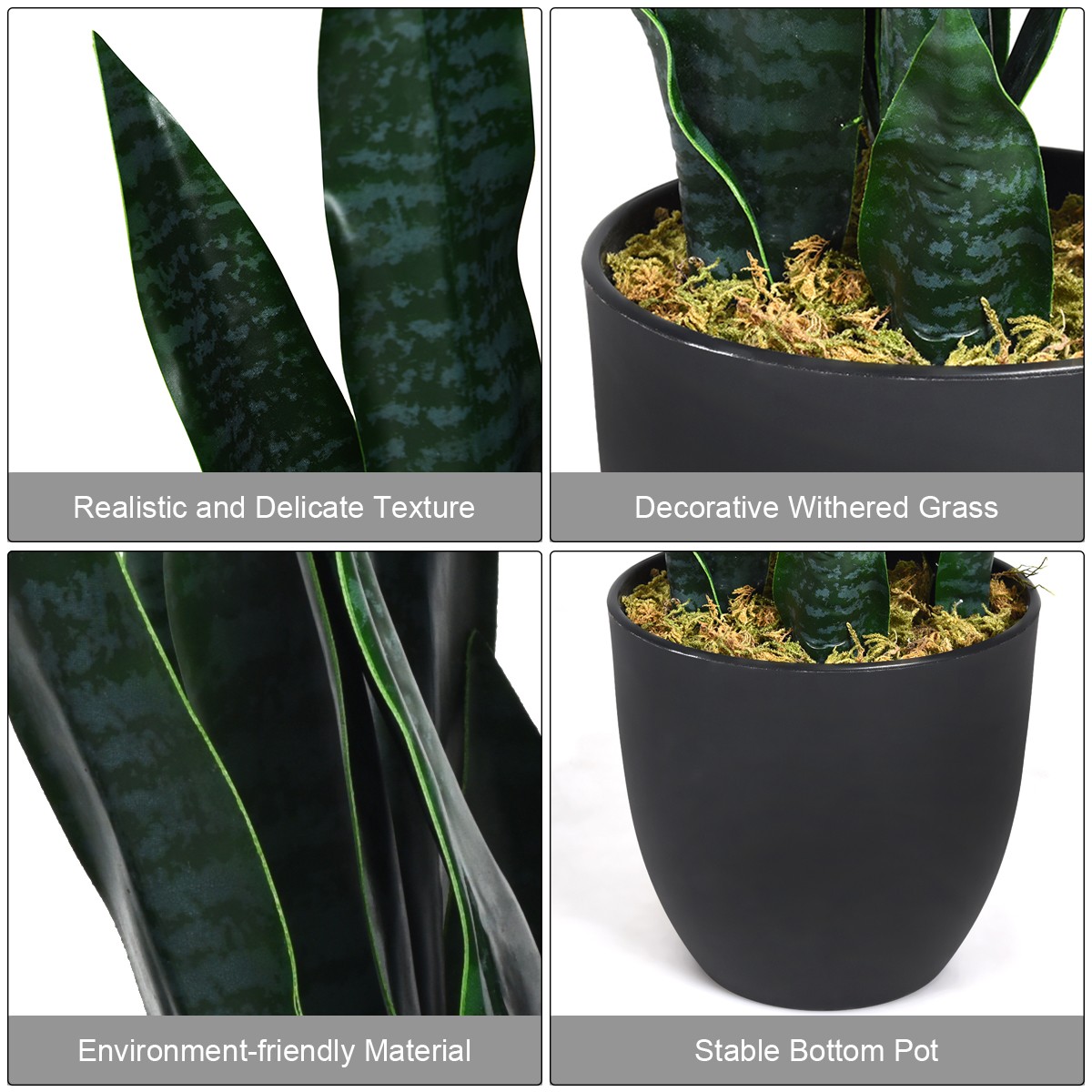 35.5″ Artificial Snake Plant Indoor Outdoor Fake Sansevieria Faux Agave