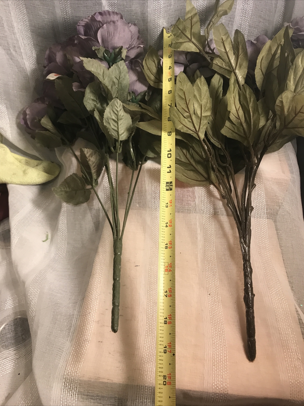 Beautiful Faux Silk Flower Bunches Bouquet (2) NEW Floral Centerpiece Purple