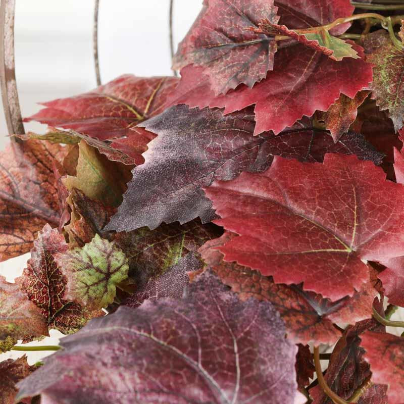 Real Touch Lifelike Burnt Red Artificial Grape Leaf 39″ Floral Bush