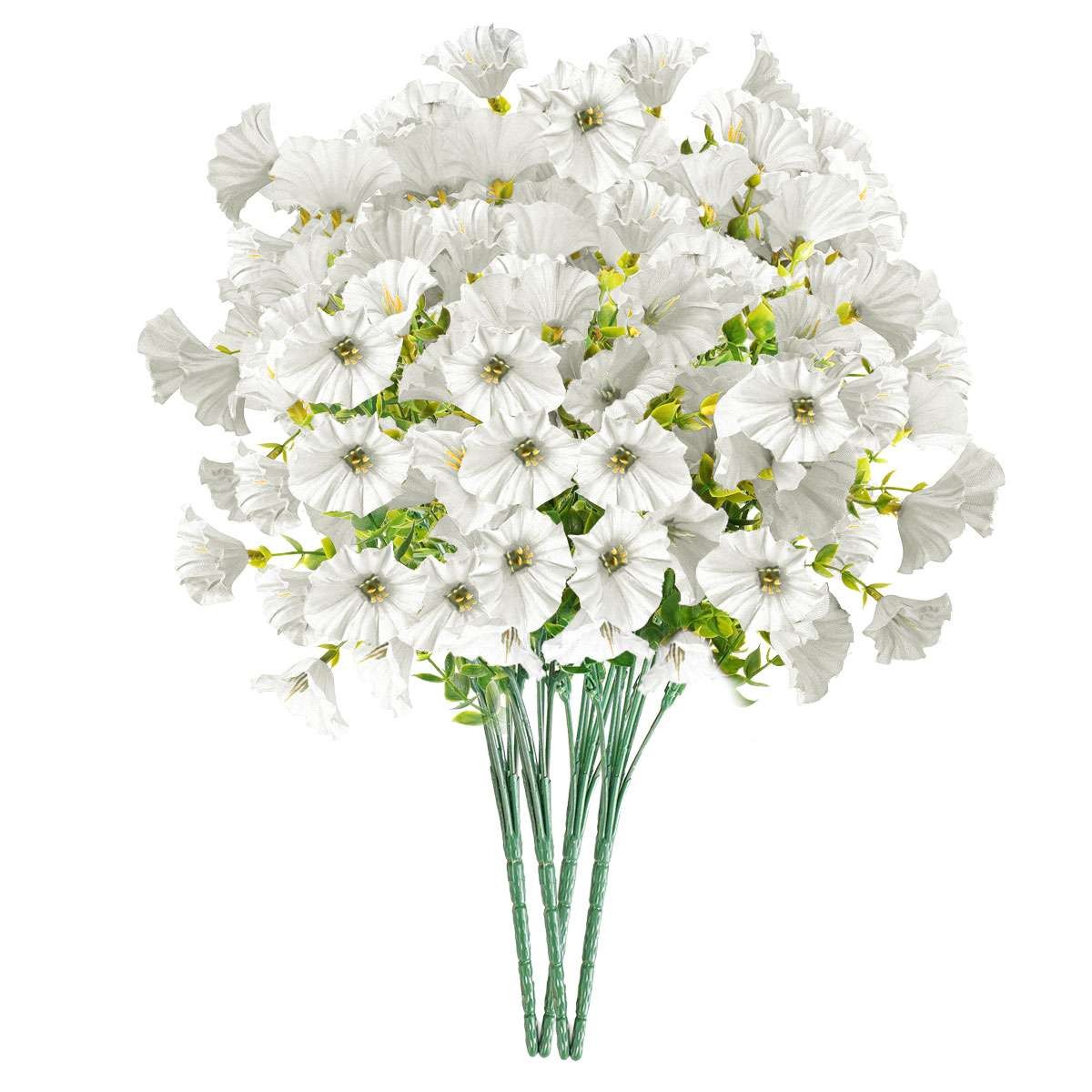 2/4/6/10 Artificial Petunias Flowers Fake UV Resistant Bundles Garden Home Decor