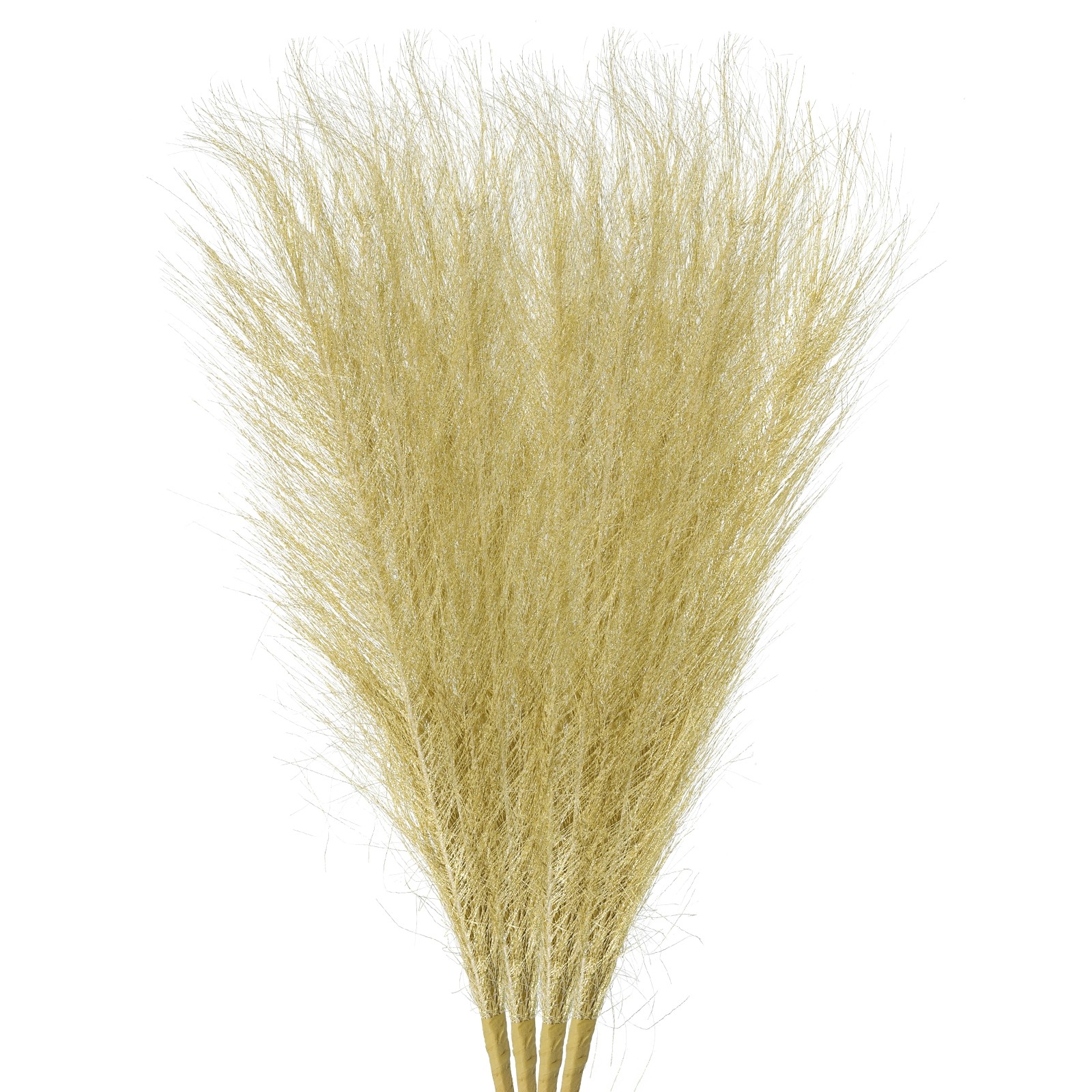 4 Pcs Pampas Grass 17.7″ Fake Pampas Grass for Wedding Decoration Golden
