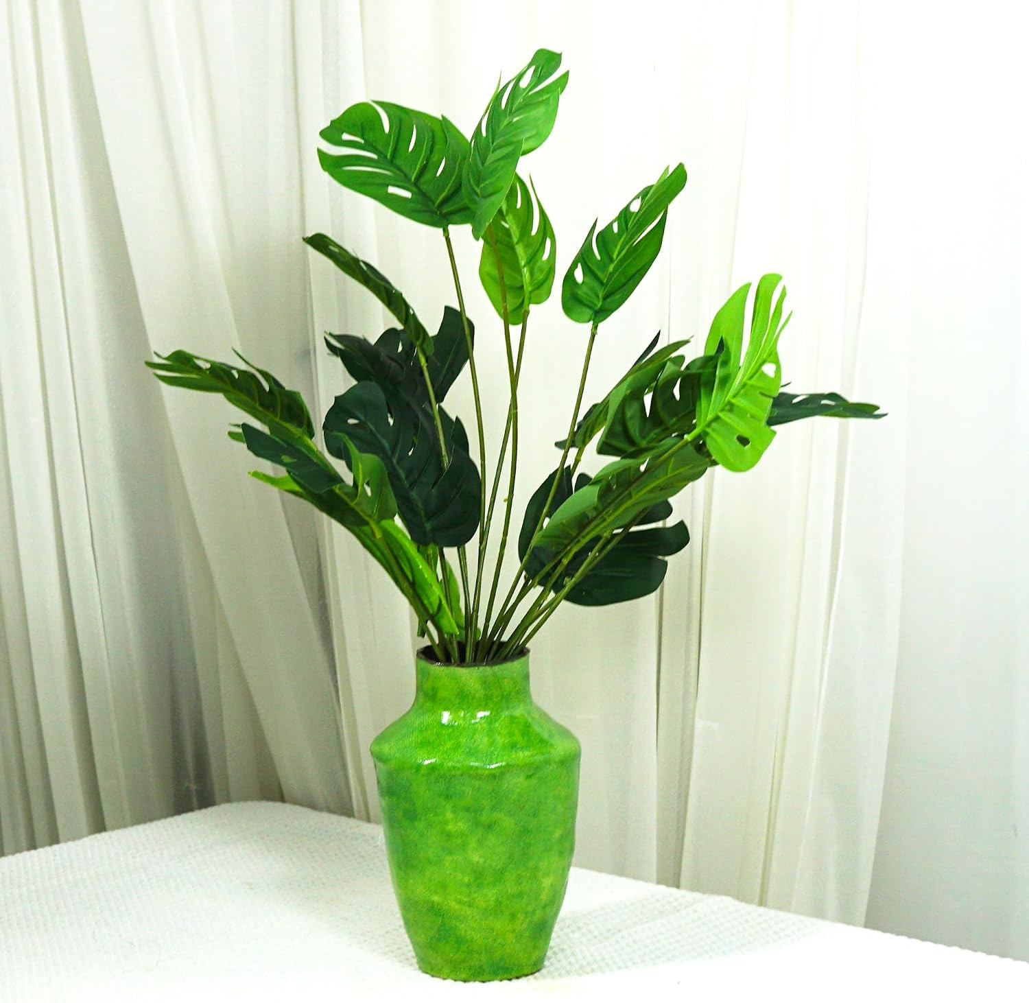 18Pcs UV Resistant Faux Greenery for Outdoor Patio & Garden Decor