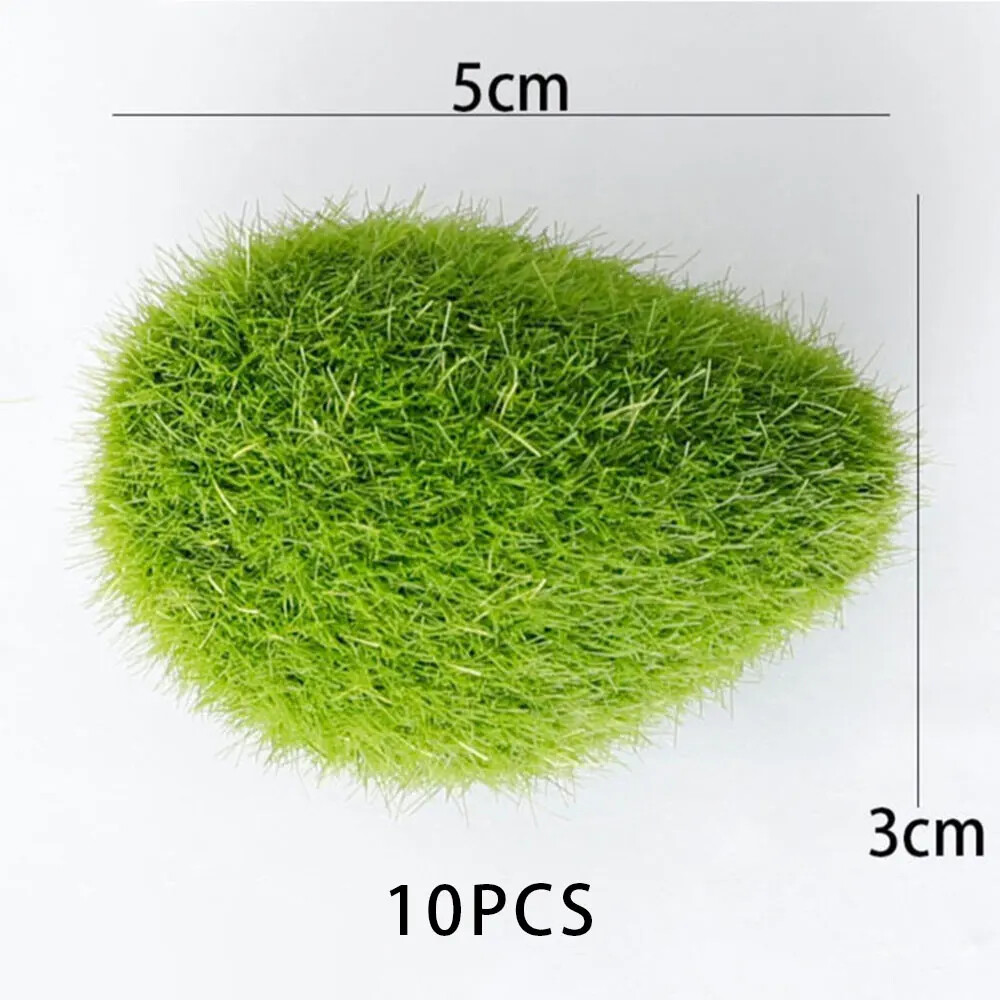 New 10PCS/set 4 Sizes Artificial Moss Rocks Decorative Green Balls For Gardens