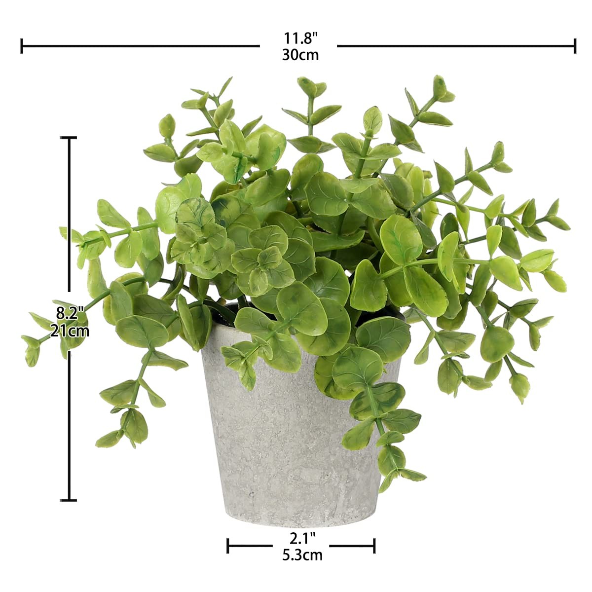 3 PCS Fake Plants Potted Artificial Greenery Faux Fern Eucalyptus Farmhouse