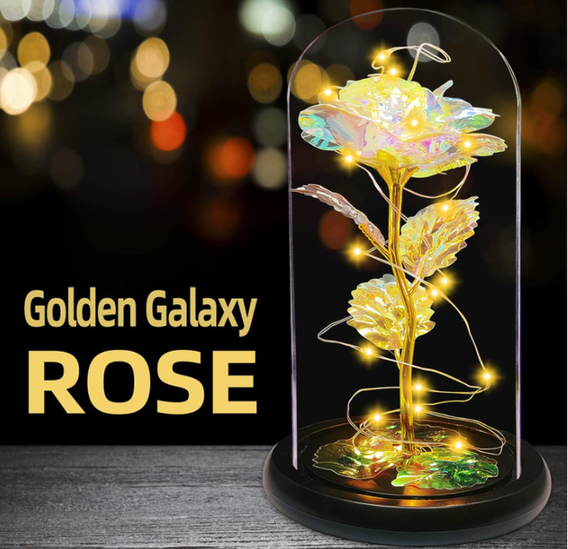 Valentine’S Day Rose Gifts, Colorful Rose in a Glass Dome Valentine’S Day Gifts’