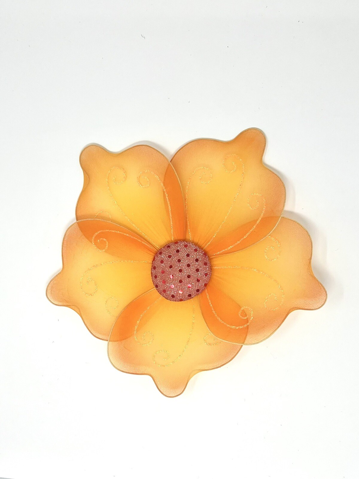 Flower Decor Made Of Nylon Clip On (Orange)