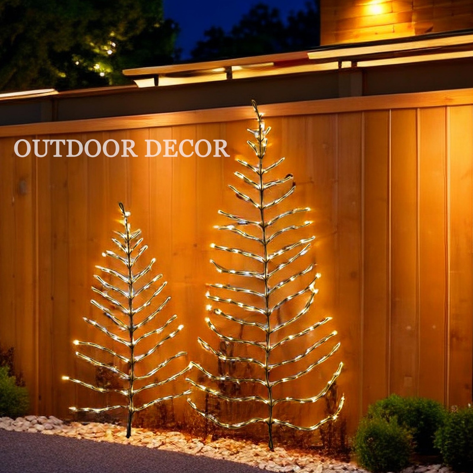 LED Wall Tree 6FT 180L Warm White Fairy Lights, Lighted Trees for Indoor Outd…