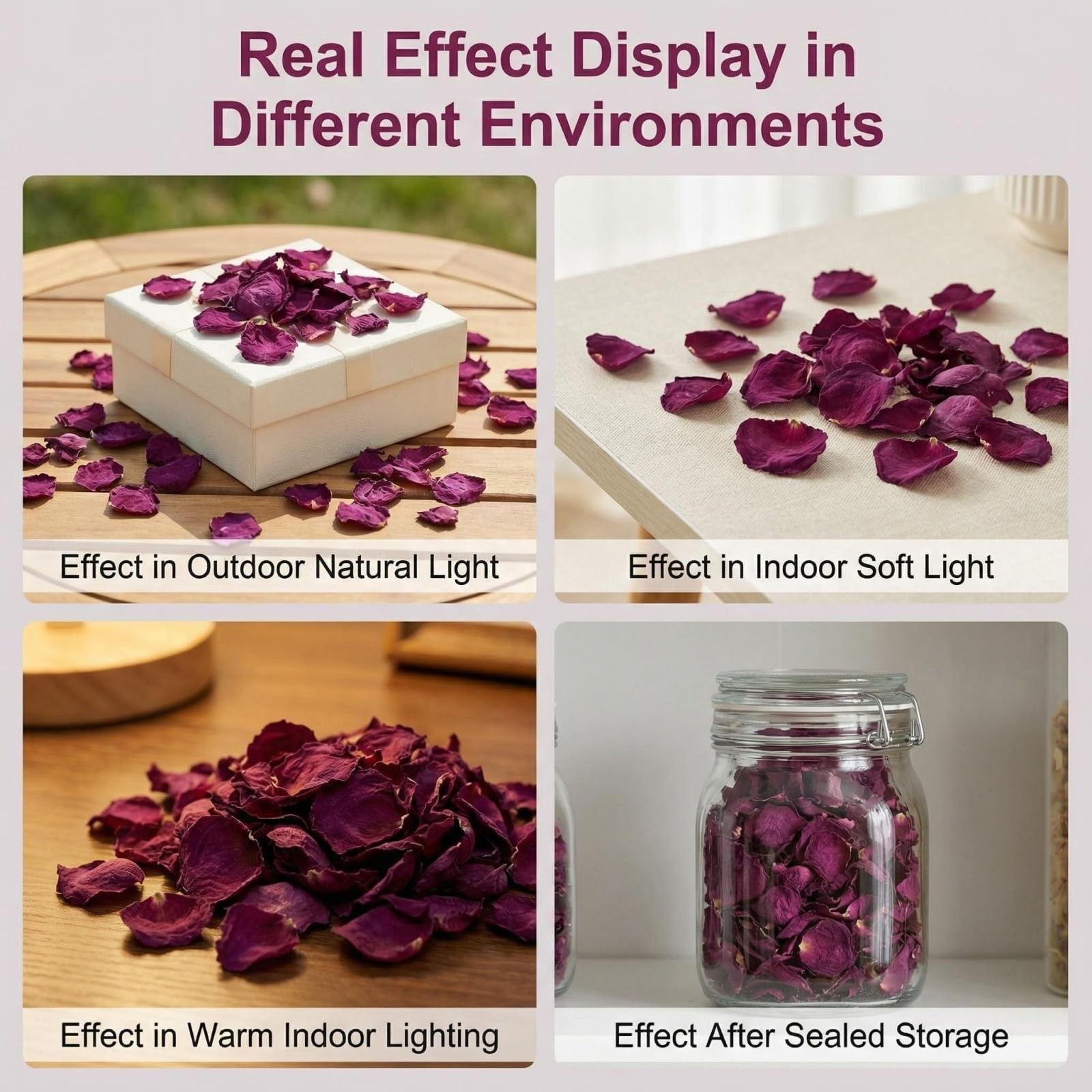 100G Natural Real Red Rose Flower Petals Foot Body Bath SPA Wedding Party