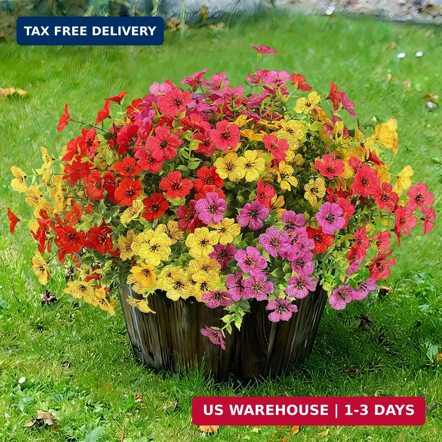 Sggvecsy Artificial Flowers for Outdoors 12 Bundles Realistic Faux Plants UV Res