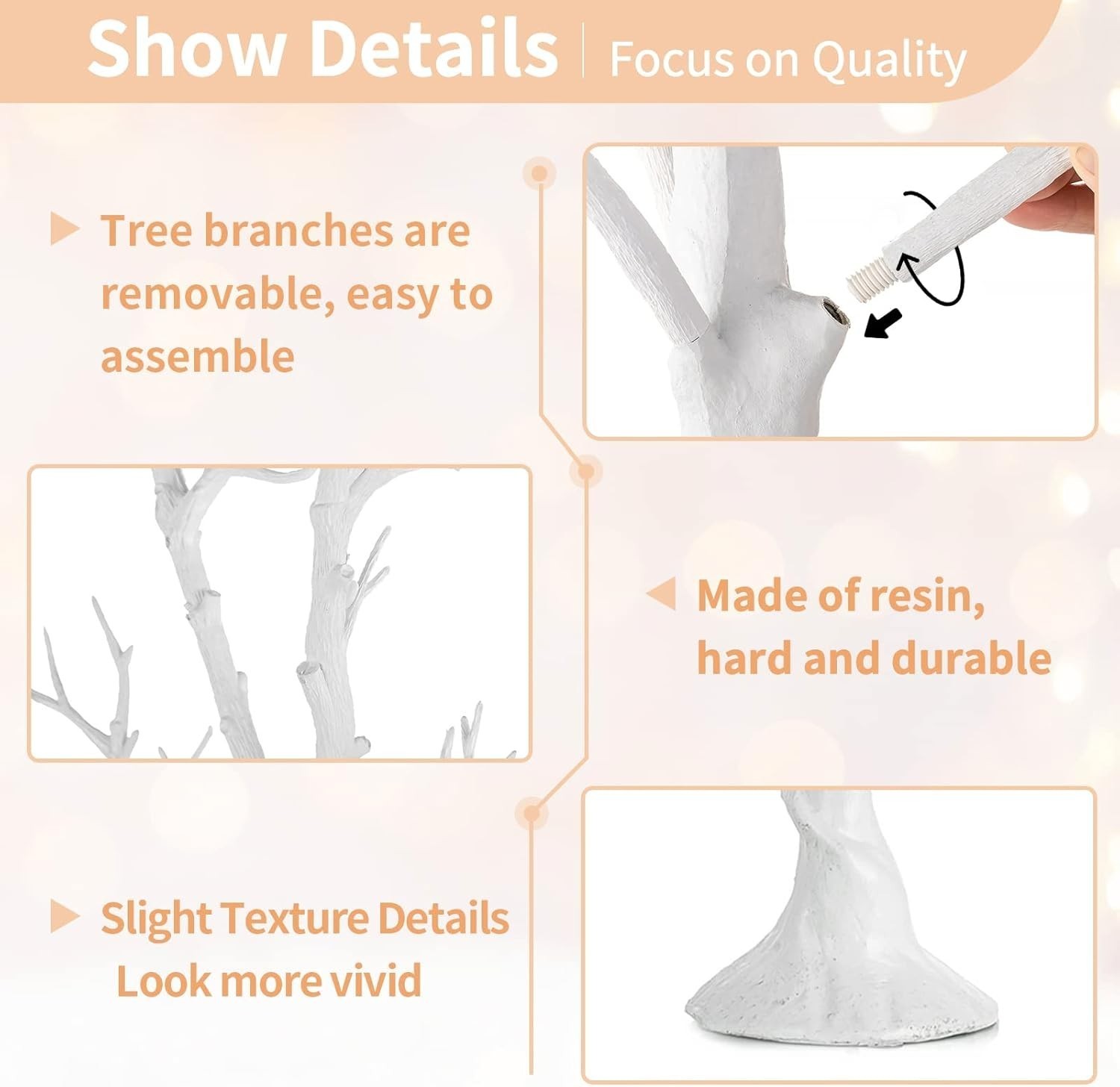 White Christmas Tree Branch Artificial 31.5 Inch Tall Manzanita Tree Halloween