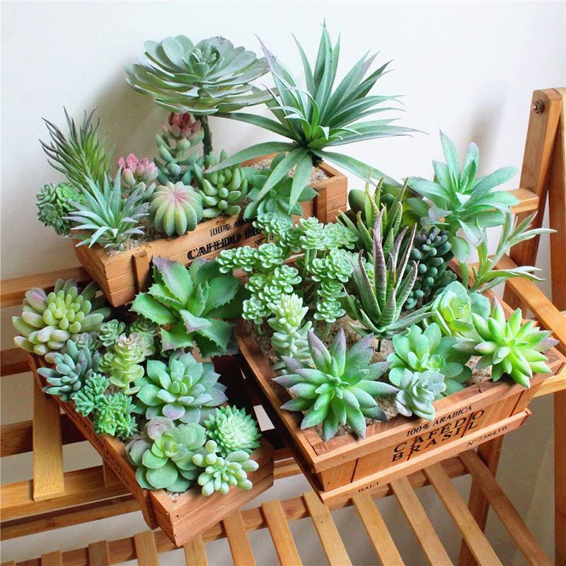11pcs Artificial Plant Unpotted Decorative Succulents Home And Garden Decor NEW