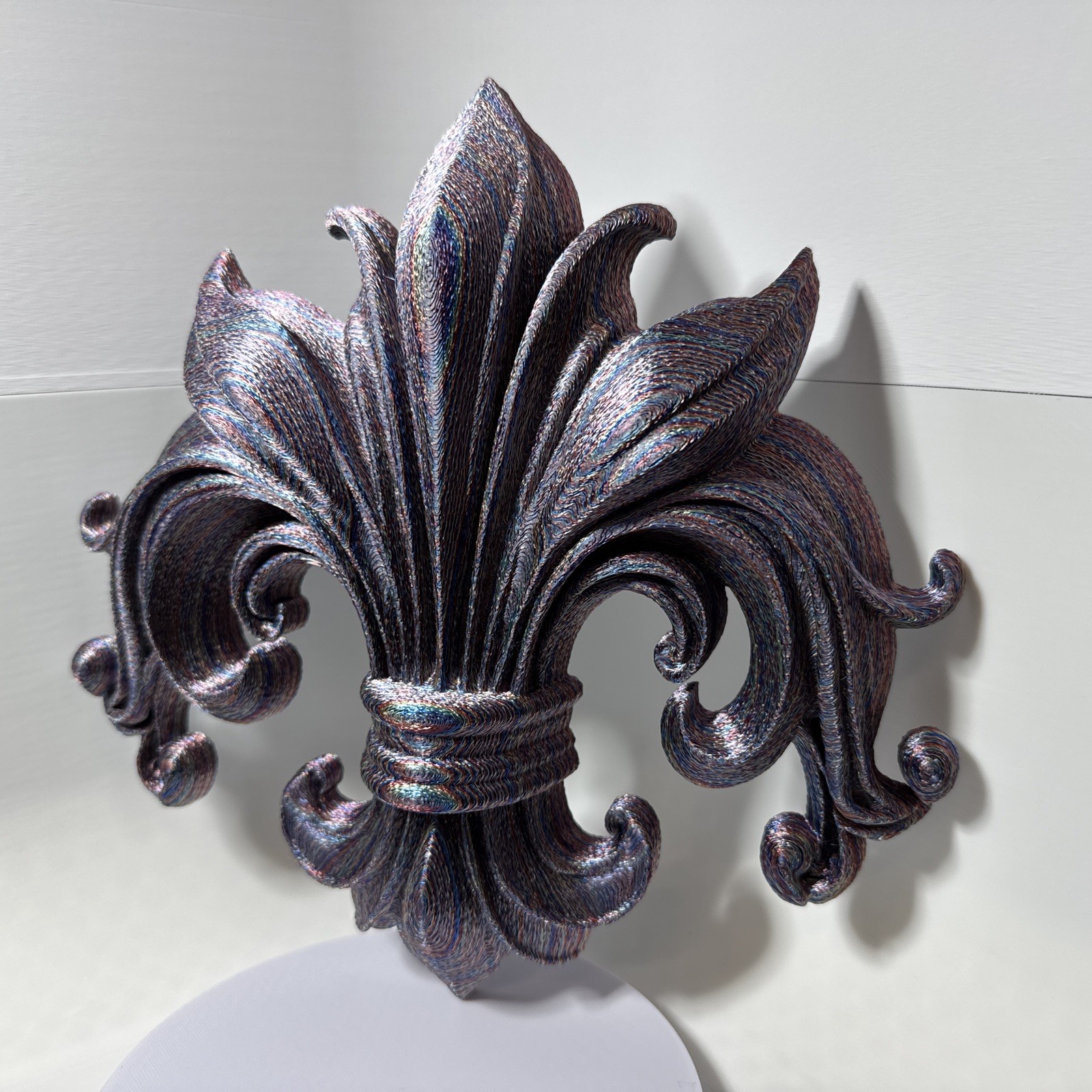 Fleur De Lis Gradient Colors – 3d printed statement piece. 10x10x2