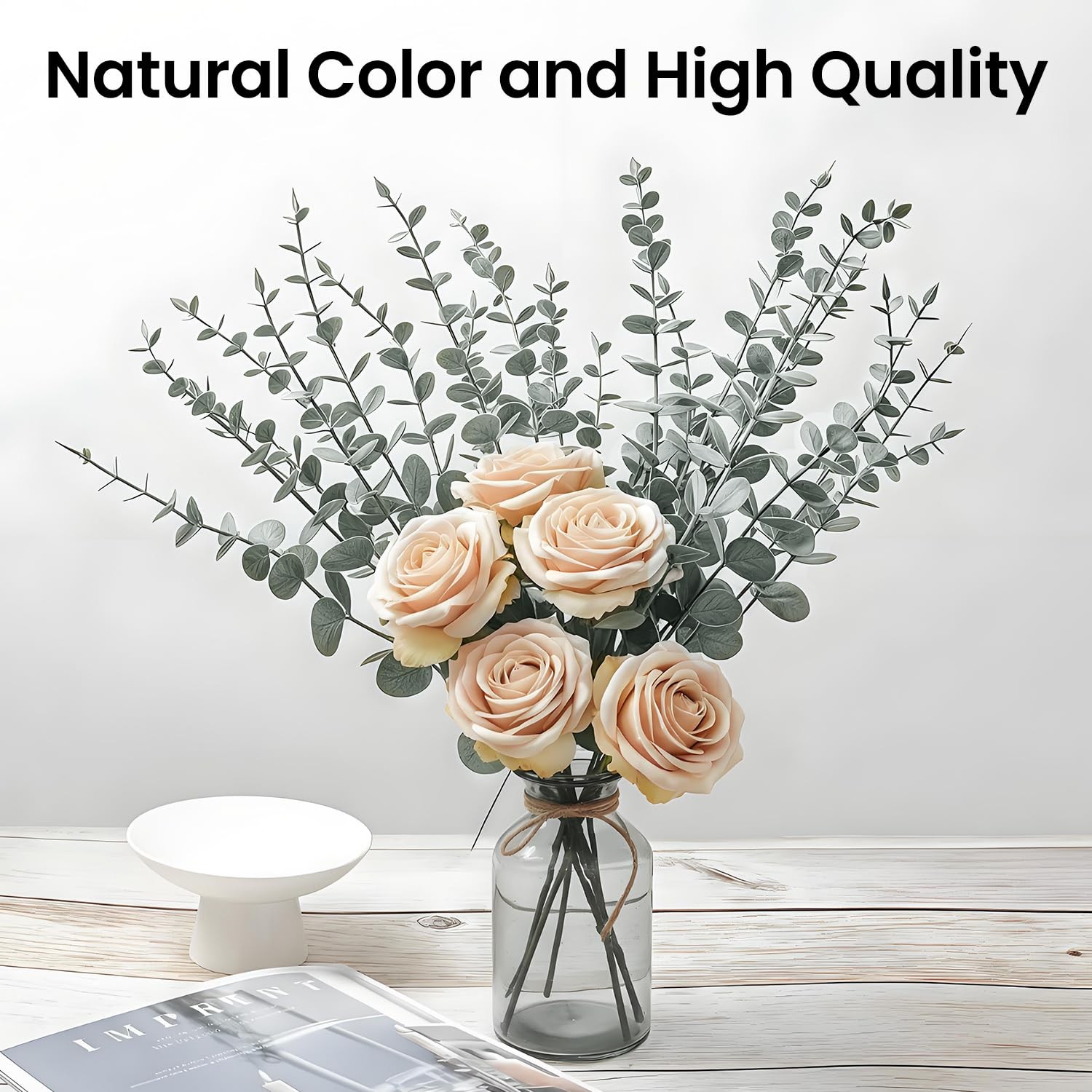 18 Pcs Artificial Eucalyptus Stems Fake Greenery Leaves for Floral Arrangements
