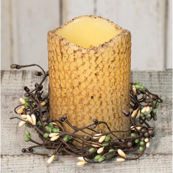 Pip Berry – Coffee Bean Candle Ring / Wreath 3.5″ Inner 6.5″ Outer Diameter