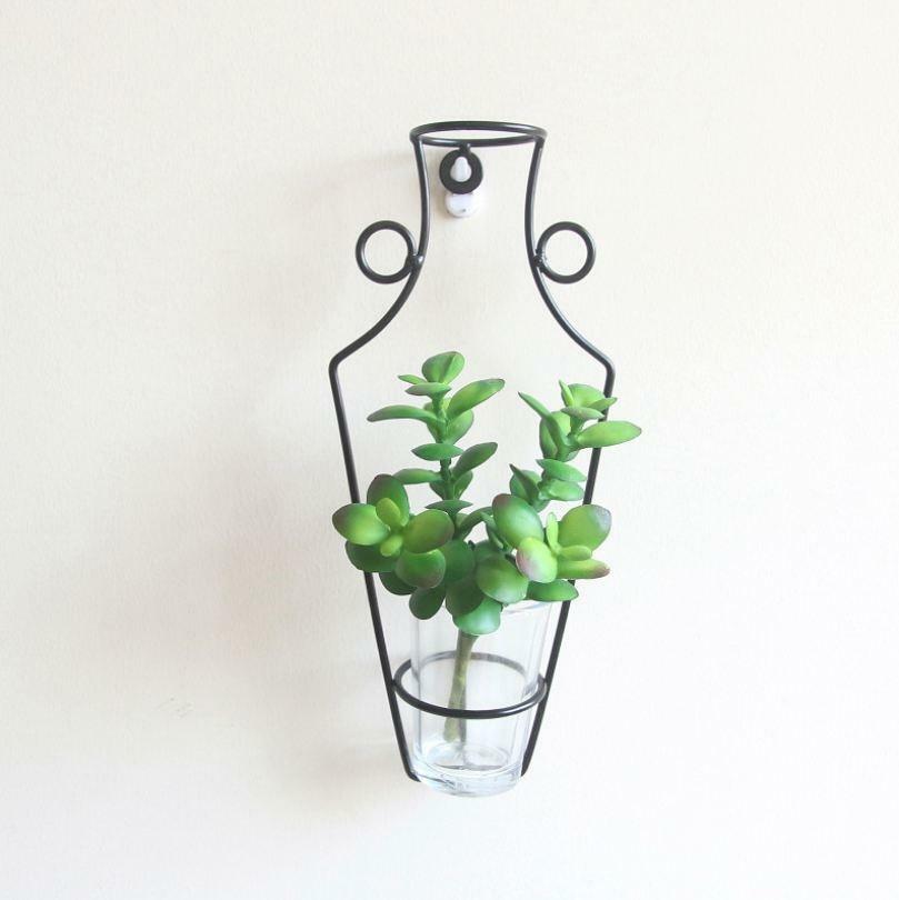 1x Creaive Homeart Nordic Style Iron Frame Vase Wall Hanging Plant Dried Flower