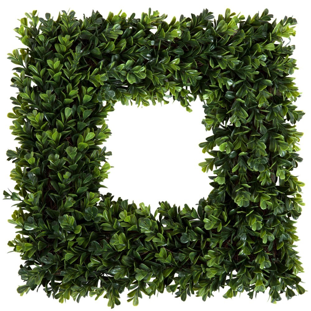 16.5-Inch Indoor/Outdoor Artificial Greenery Boxwood Wreath for Frontdoor