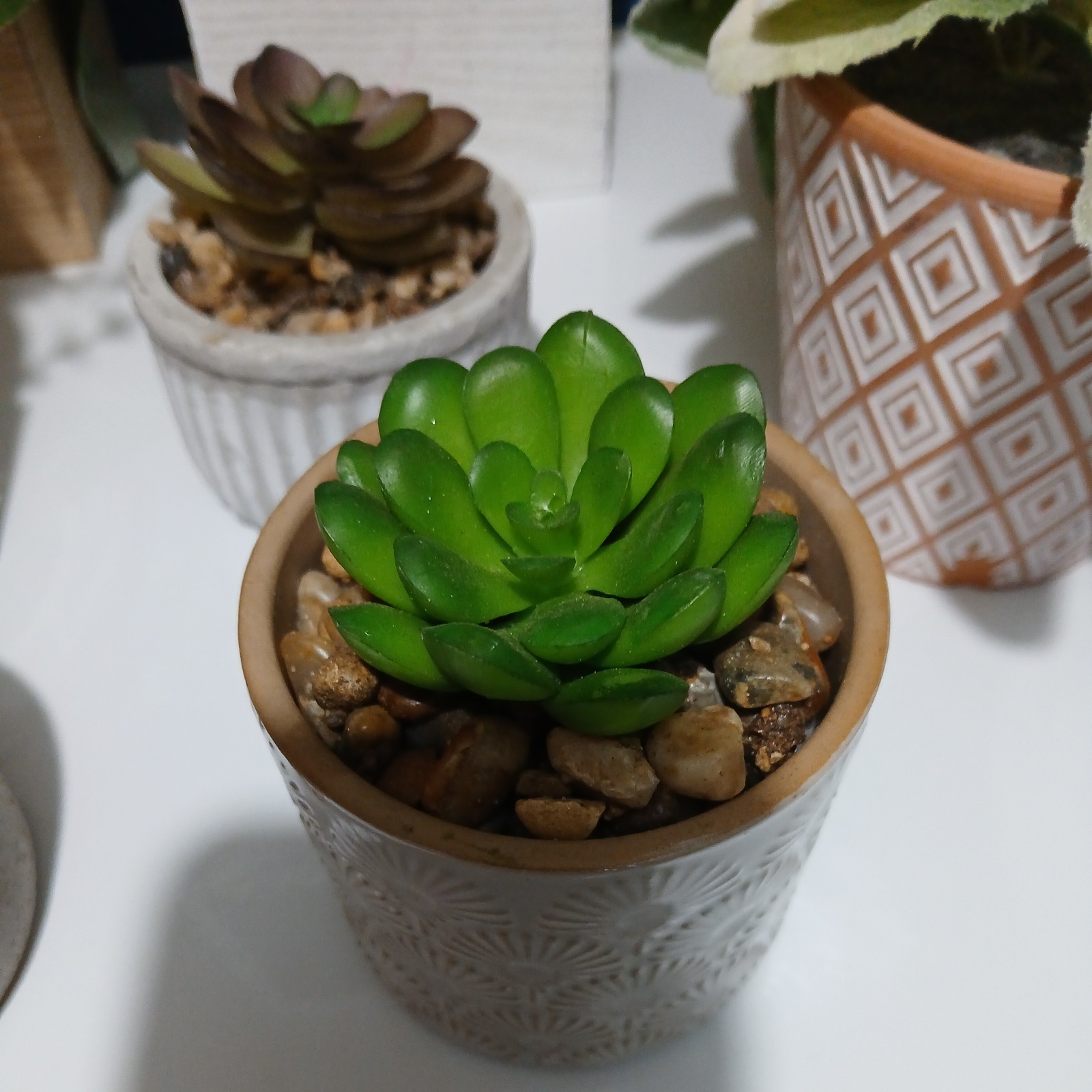 Decorative Fake Potted Succulents. New and Gently Used lot of 12