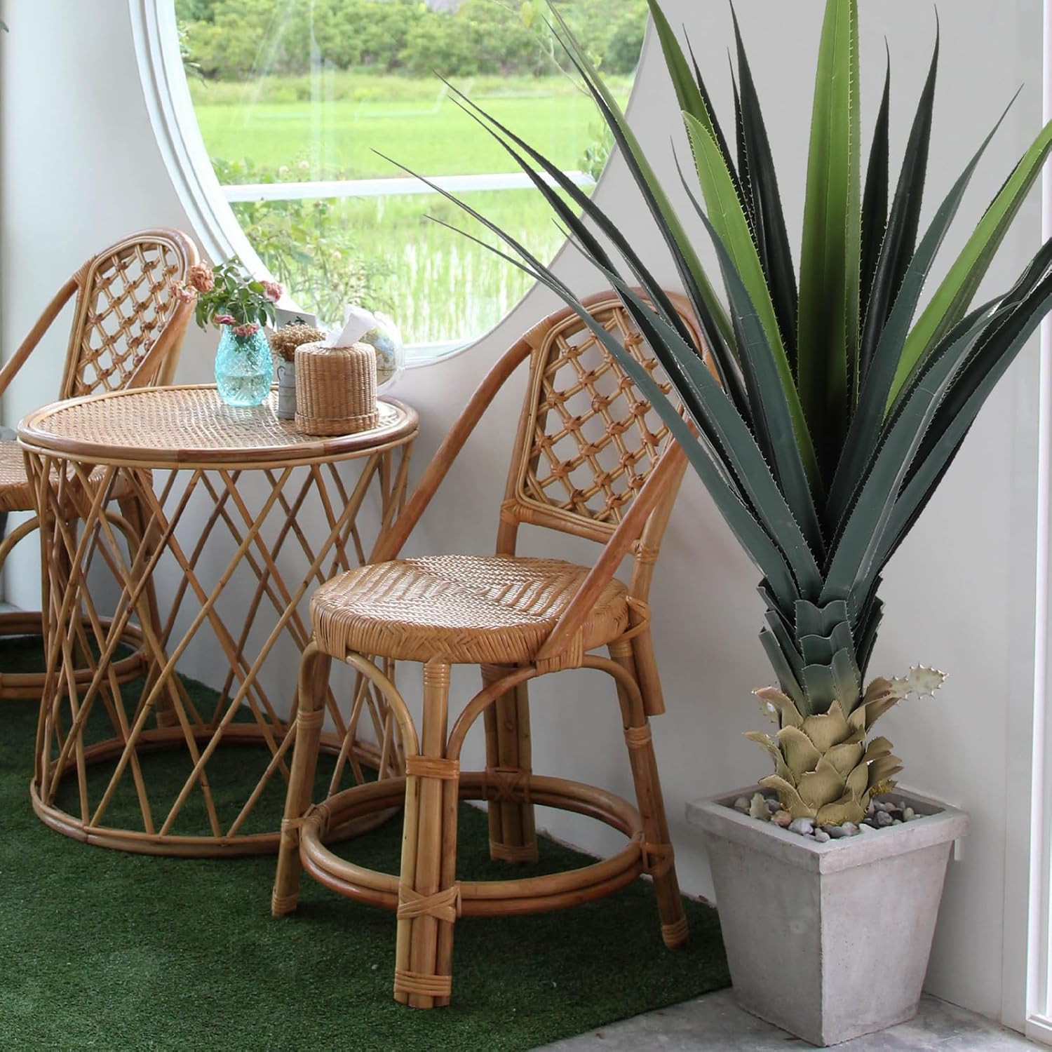 4Ft Tall UV Resistant Faux Agave Plant – Realistic Indoor/Outdoor Decor