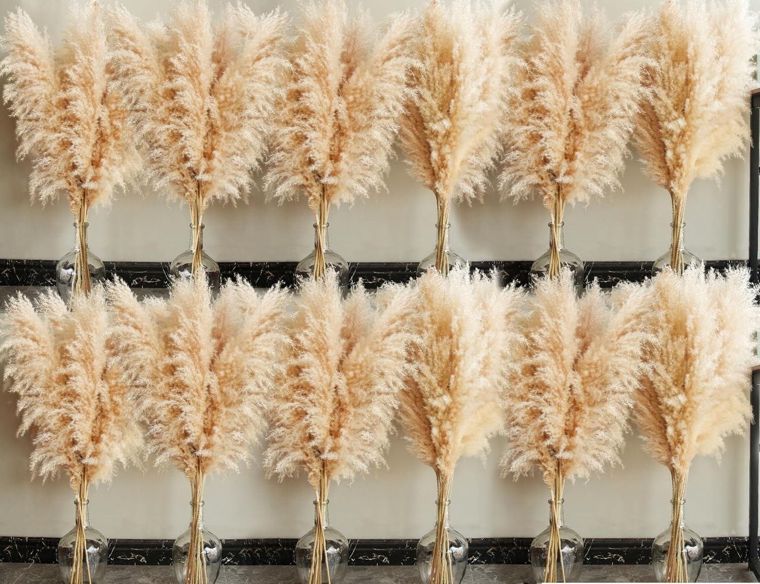 Natural Beige Pampas Grass – Farmhouse Boho Decor